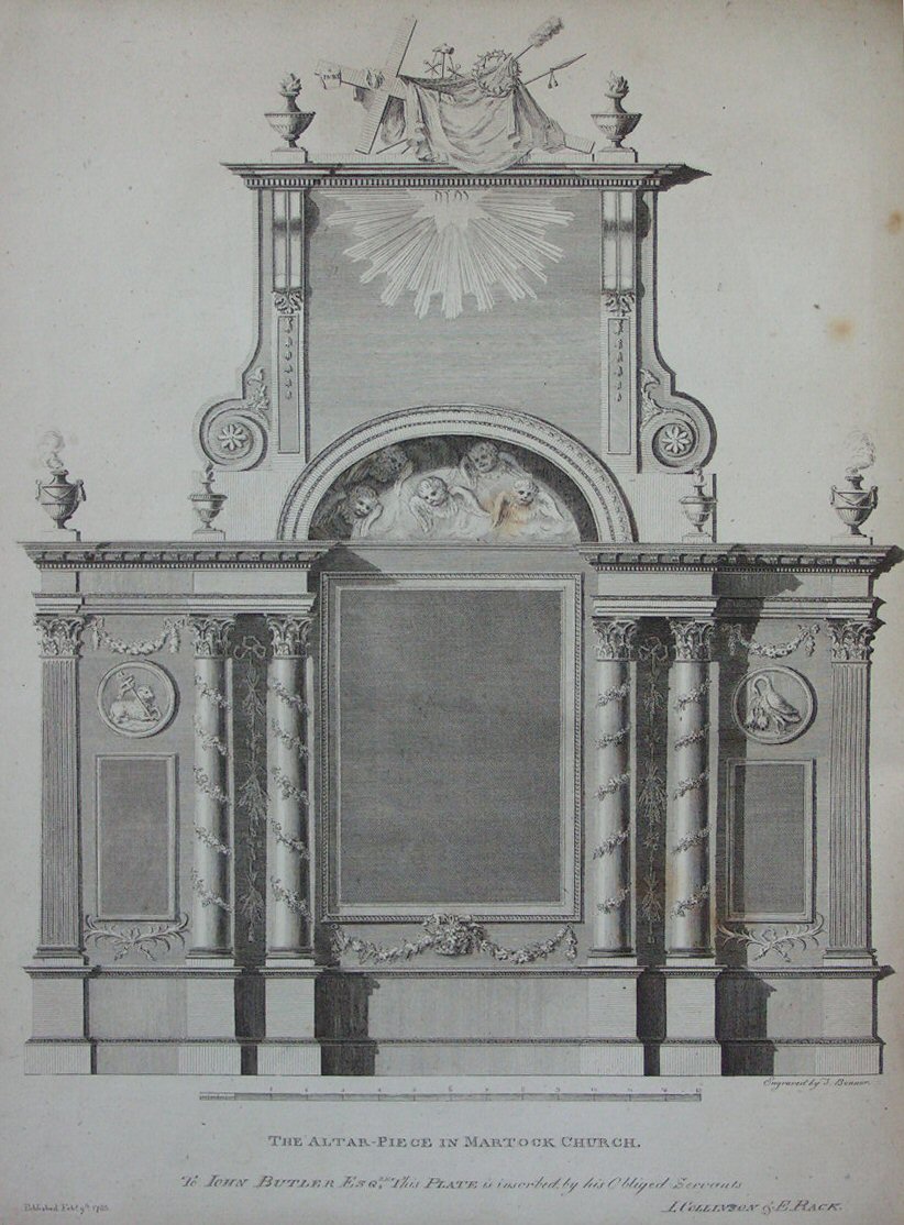 Print - The Altar Piece in Martock Church - Bonnor